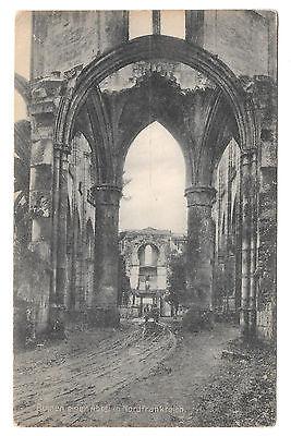 France WWII Abbey Ruins Nordfrankreich Vintage German Postcard