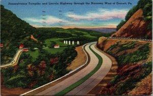 Pennyslvania Turnpike Lincoln Highway Narrows West Everett PA Pennsylvania Vtg 