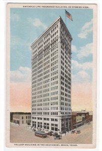 Amicable Life Insurance Building Waco Texas 1920c postcard