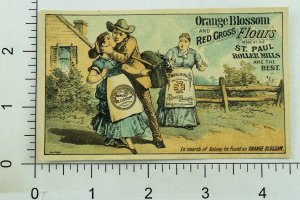 1870's-80's Orange Blossom & Red Cross Flours St Paul Victorian Trade Card 4 P48