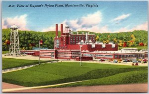 Viiew of Dupont's Nylon Plant Martinsville Virginia VA Green Grounds Postcard