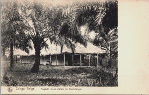 Congo Belge Magasin d'une Station Du Haut Congo Vintage Postcard C108