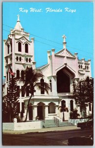 Vtg Key West Florida FL St Paul's Episcopal Church Chrome View Postcard
