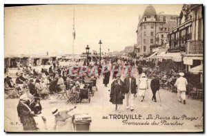 Old Postcard Trouville Queen of Beaches boardwalk