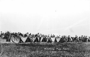 G35/ Camp Callan California Postcard RPPC c40s La Jolla Pitch Pup Tents Military