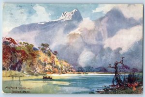 New Zealand Postcard Road from Milford Sound Terror Peak 1906 Oilette Tuck Art