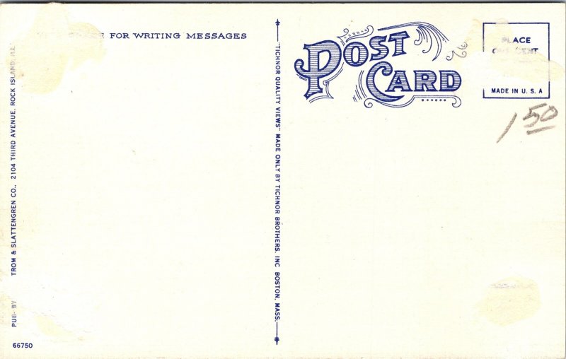 Postcard ILRock Island County Moline Public Hospital Tichnor LINEN 1940s V158