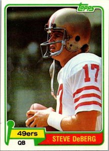 1981 Topps Football Card Steve DeBerg San Francisco 49ers sk60517