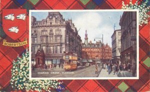 UK Scotland Glasgow Robertson Crest Tartan Postcard Valentine 22-9170