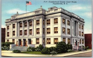 Fayetteville North Carolina 1940s Postcard Cumberland County Court House