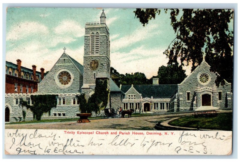 c1905 Trinity Episcopal Church and Parish House, Ossining New York NY Postcard 