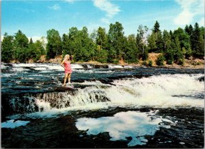 Canada Ontario Thunder Bay Rushing River and Waterfall