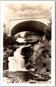 Cross River Falls Schroeder Minnesota MN Waterfalls RPPC Real Photo Postcard