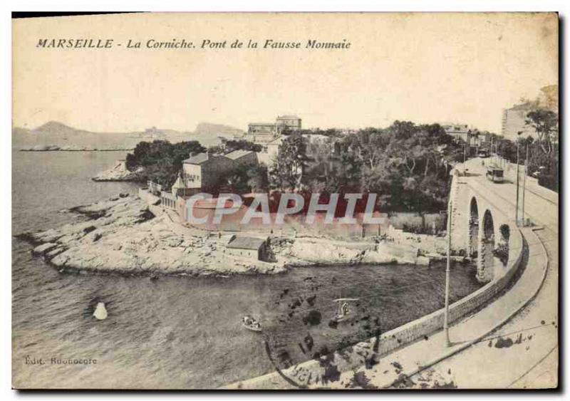 Postcard Old Marseille Corniche Fausse Monnaie Bridge