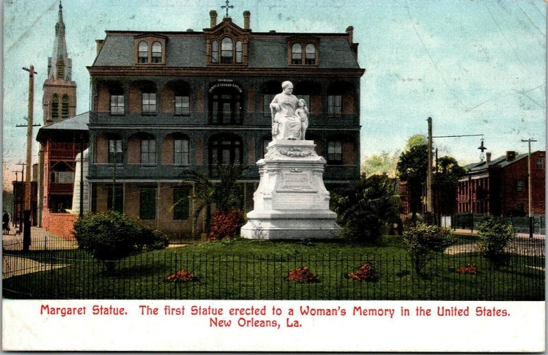 Vtg New Orleans Louisiana LA Margaret Statue Margaret Haughery 1910s Postcard