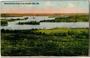 Damariscotta Lake from Bunker Hill ME Vintage Postcard V33
