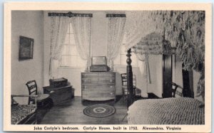 Postcard - John Carlyle's bedroom, Carlyle House - Alexandria, Virginia