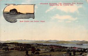 VERMONT LAKE CHAMPLAIN~FOUR BROTHERS ISLANDS~ROCK DUNDER~JUPITER ISLAND POSTCARD