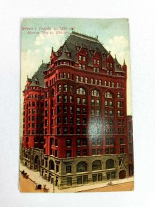 Chicago Illinois, 1911 Women's Temple LaSalle & Monroe Streets, Vintage Postcard