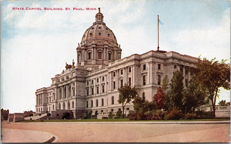 State Capitol Building Streetview St Paul Minnesota Government DB Postcard 