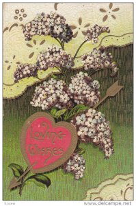 VALENTINE´S DAY; 1900-1910´s; Heart And Arrow, Bouquet Of Flowers, Loving ...