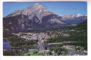 Aerial View, Banff with Cascade Mountain,  Alberta, Used 1965