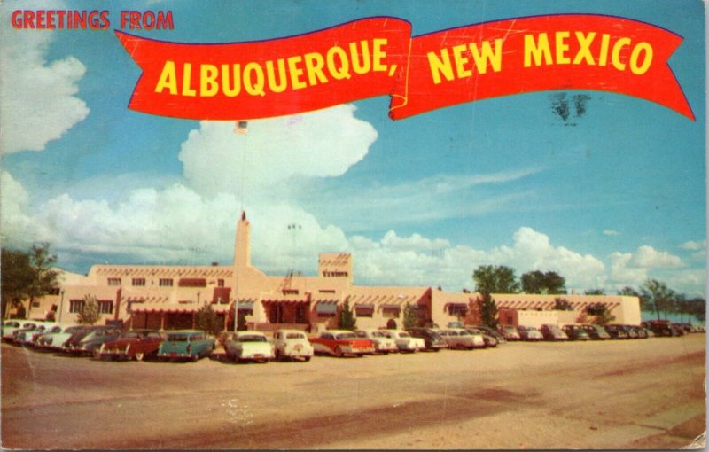 Postcard NM Greetings from Albuquerque - Postcard Albuquerque Municipal Airport