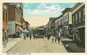 Lonaconing Maryland Main Street Neff Novelty 1920s Trolley Postcard 21-12767