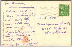 1947 Cadle Tabernacle Indianapolis Indiana IN Grounds Building Posted Postcard