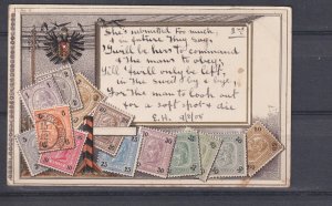 AUSTRIA, 1905 ppc. 1h. to 60h. Embossed stamps, used in Victoria.