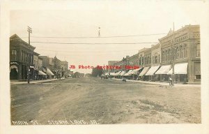 IA, Storm Lake, Iowa, RPPC, Street Scene, Gilbert & Goscle Clothing Store