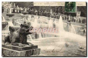 Postcard Old Saint Cloud Fountains Waterfall Dragon