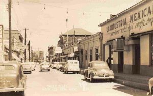 Calle Elias Street Cars Nogales Mexico 1950s Real Photo RPPC postcard