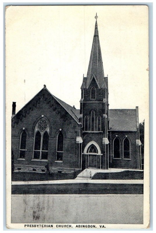 1923 Presbyterian Church Chapel Exterior Building Abingdon Virginia VA Postcard