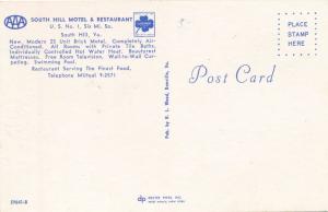 South Hill VA, Virginia - Motel and Restaurant