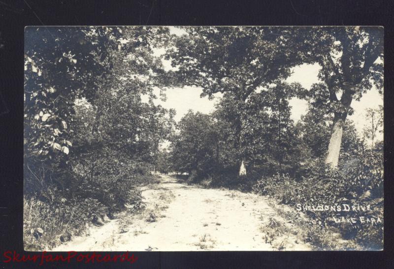 RPPC LIBERTYVILLE ILLINOIS LAKE EARA SHELDON'S DRIVE REAL PHOTO POSTCARD 1909