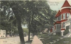 AURORA, ILLINOIS Hand Colored Downer Place #H5587 Postcard 9448