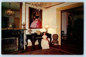 St. Francisville Louisiana LA Postcard Music And Dining Room Interior c1960's