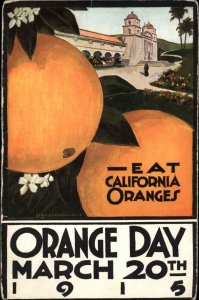 Poster Art California Orange Day March 20th 1915 Vintage Promo Postcard