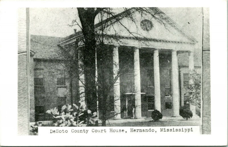 Vtg Postal RPPC Desoto County Tribunal Casa - Hernando, Mississippi - sin Usar