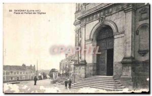 Old Postcard Savenay Loire Inf Place and Gateway Church