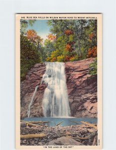 Postcard Blue Sea Falls On Wilson Motor Road To Mount Mitchell, North Carolina