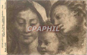 Old Postcard Heads of studies virgin holy jesus madeleine of el pastel Correggio