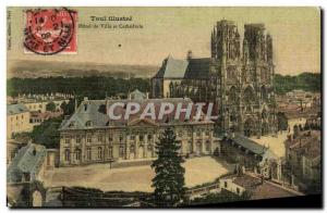 Old Postcard Toul Illustrious City Hall and Cathedral TOILEE map