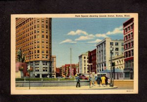 MA Park Square Lincoln Statue Stores Boston Massachusetts Mass Postcard