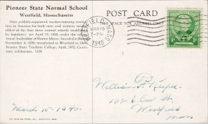 Westfield MA Pioneer State Normal School c1940 Litho Postcard G18