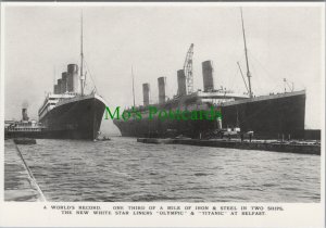 Shipping Postcard - Titanic and Olympic at Belfast, White Star Line Ref.RR15967 