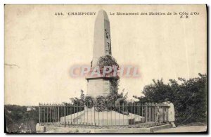 Old Postcard Army War of 1870 Monument Champigny mobile Cote d & # 39Or