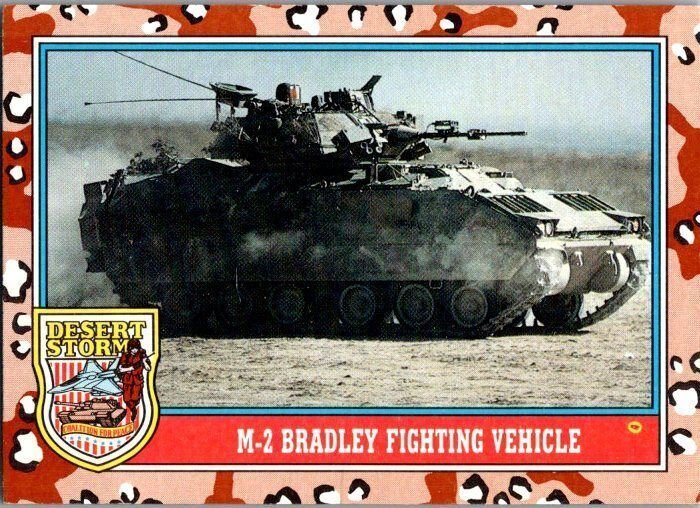 Military 1991 Topps Dessert Storm Card M-2 Bradley Tank sk21306