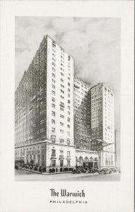The Warwick Hotel Philadelphia PA Unused Litho Postcard E89